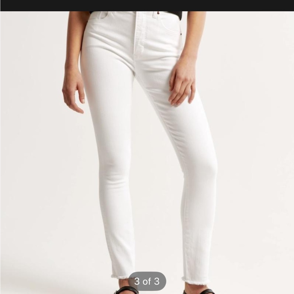 Abercrombie & Fitch, Super Skinny High Rise Jeans White Size: 25 Cotton